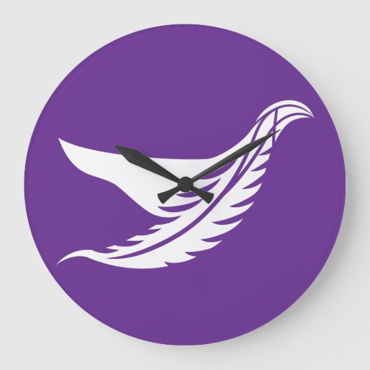 LOVE WHITE BIRD BY MASANSER ラージ壁時計 (正面)