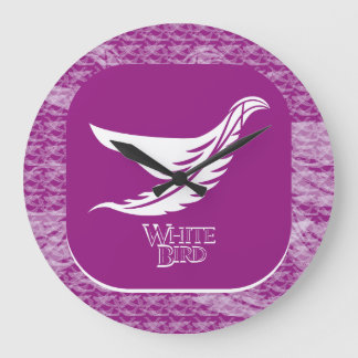 LOVE WHITE BIRD BY MASANSER ラージ壁時計