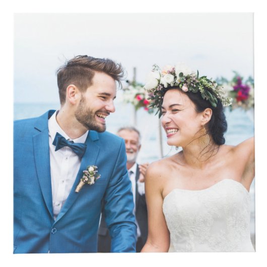 LOVE White Script 結婚's Keepsake フォトキューブ (正面)