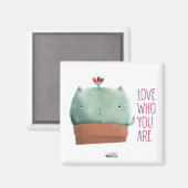 Love Who You Are Cactus Cat — Square Magnet マグネット (正面/裏面)