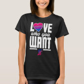 Love Who You Want Funny Bi Pride Flag Bisexual Tシャツ (正面)
