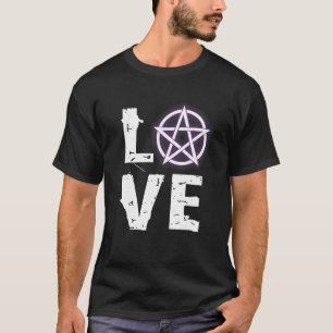 Love Wicca T-shirt with Pentagram forウィッカ信者 異教の Tシャツ