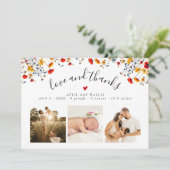 Love&Wildflower 3感謝していフォトベビーありがとうございました サンキューカード (スタンド正面)