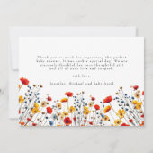 Love&Wildflower 3感謝していフォトベビーありがとうございました サンキューカード (裏面)