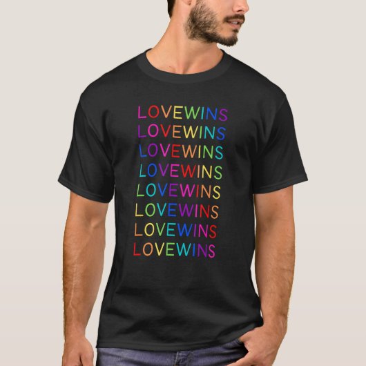 Love Will Win LGBTQ Rainbow Flag LGBTQIA+ Pride M Tシャツ (正面)