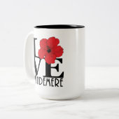 LOVE Windemere Red Hibiscus 15oz ツートーンマグカップ (正面左)