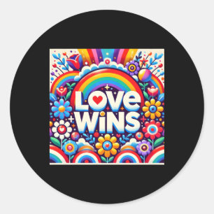 Love Wins Art Teesステッカー ラウンドシール