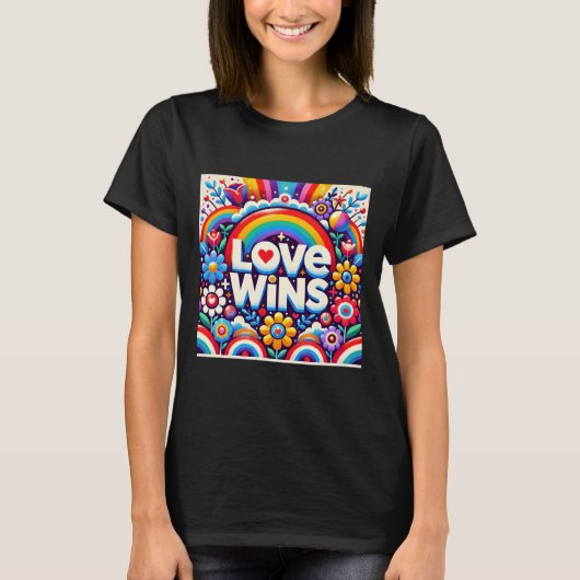 Love Wins Art Teesステッカー Tシャツ (正面)