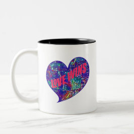 Love Wins Heart Design ツートーンマグカップ