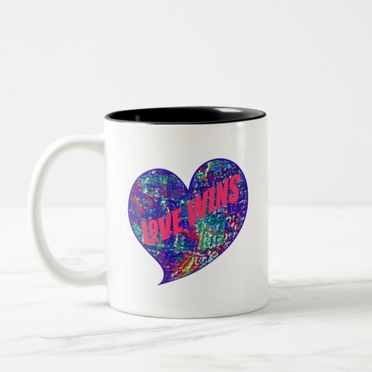 Love Wins Heart Design ツートーンマグカップ (左)