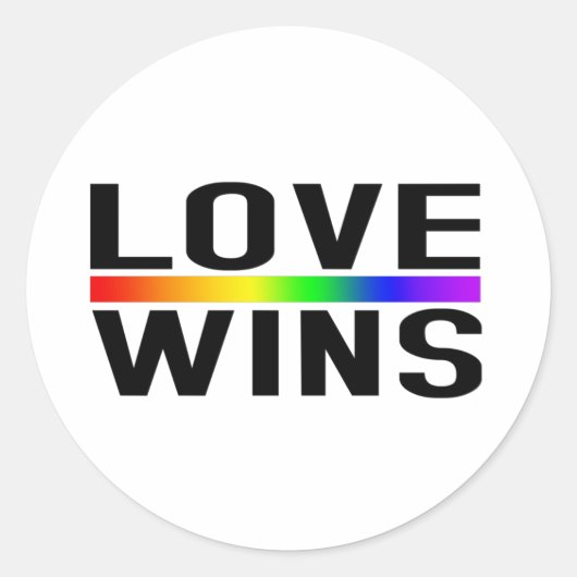 Love Wins - LGBTQ+ Pride  ラウンドシール (正面)