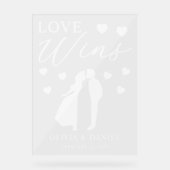Love Wins Personalized Wedding アクリルサイン (正面)
