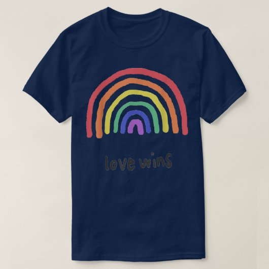 Love Wins Rainbow LGBT Tシャツ (デザイン正面)