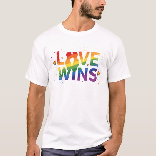 LOVE WINS T-Shirt | Gay Pride for Men | LGBTQ Tシャツ (正面)