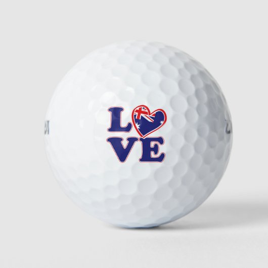LOVE-with – オーストラリア – ハート ゴルフボール (正面)