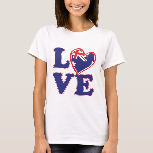 LOVE-with – オーストラリア – ハート Tシャツ (正面)
