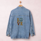 Love with a Peace Sign Unisex Embroidered Look デニムジャケット (ハンガー)