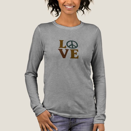 Love with a Peace Sign Unisex Embroidered Look トライブレンドＴシャツ (正面)