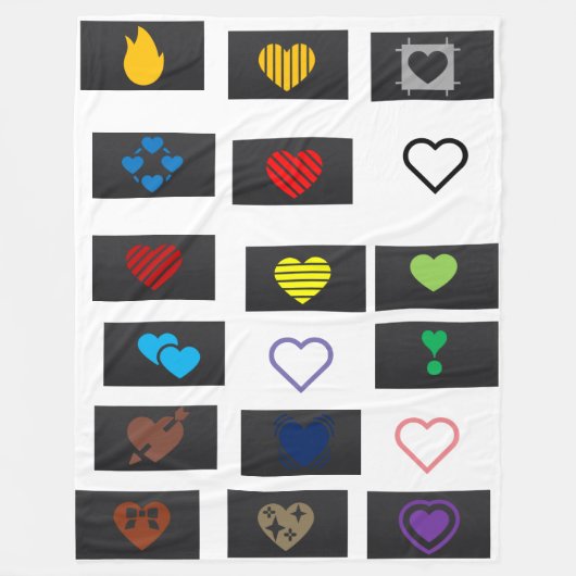 love with all my heart フリースブランケット (正面)