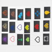 love with all my heart フリースブランケット (正面(横))