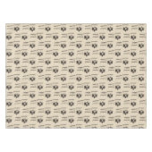 Love with Brown グランジ Pet Paw Print Pattern テーブルクロス (正面(横))