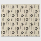 Love with Brown グランジ Pet Paw Print Pattern ラッピングペーパー (フラット)