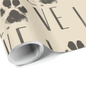 Love with Brown グランジ Pet Paw Print Pattern ラッピングペーパー (ロールコーナー)