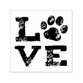 LOVE with Dog Paw Print セルフインキングスタンプ (デザイン)