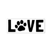 LOVE with Dog Paw Print ラバースタンプ (インプリント)