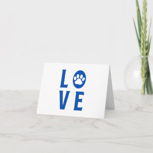 Love with Paw Print (Cats, Dogs, Pet) パーソナライズされた カード