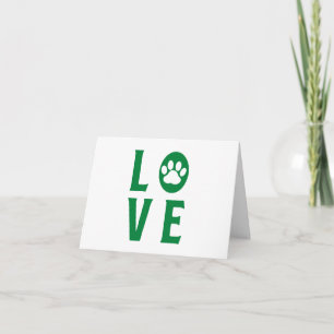 Love with Paw Print (Cats, Dogs, Pet) パーソナライズされた カード