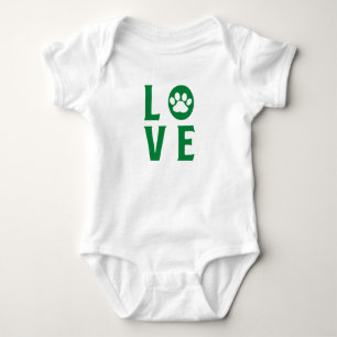 Love with Paw Print (Cats, Dogs, Pet) ベビーボディスーツ