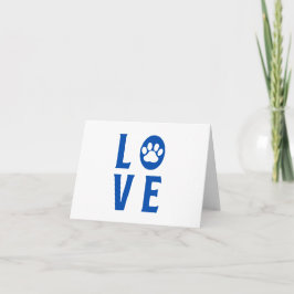 Love with Paw Print (Cats, Dogs, Pets)カー空白のド カード