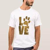 LOVE WITH PAW PRINT IN GLAM GOLD Tシャツ (正面)