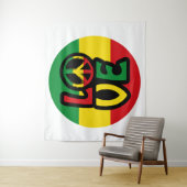 LOVE with peace symbol, reggae style タペストリー (インサイチュ)