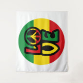 LOVE with peace symbol, reggae style タペストリー (正面)