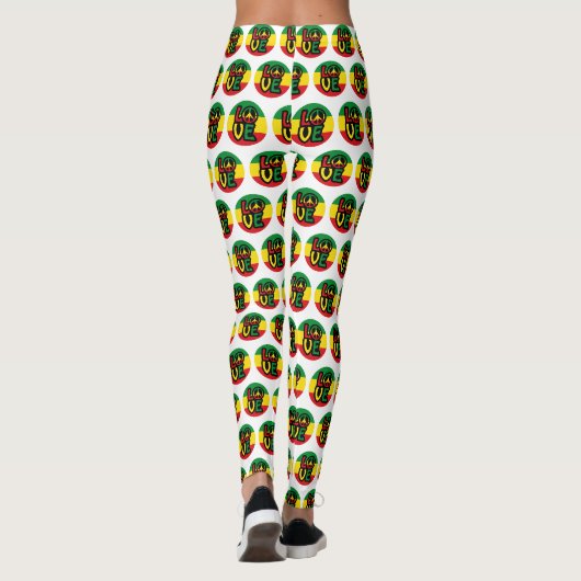 LOVE with peace symbol, reggae style レギンス (裏面)
