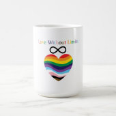 Love Without Limits – Rainbow Heart with Infinity コーヒーマグカップ (中央)