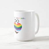 Love Without Limits – Rainbow Heart with Infinity コーヒーマグカップ (正面右)