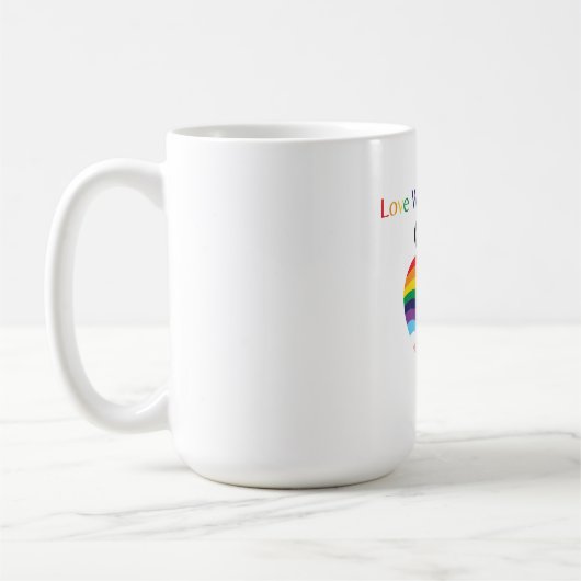 Love Without Limits – Rainbow Heart with Infinity コーヒーマグカップ (左)