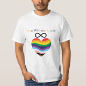 Love Without Limits – Rainbow Heart with Infinity Tシャツ (正面)