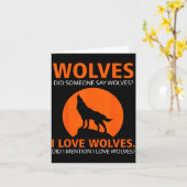 Love Wolves Did I Mention I Love Wolves Funny  カード (黄色い花)