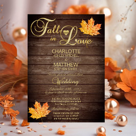 LOVE WoodエレガントのQRコー素朴ドにおけ結婚る秋 招待状