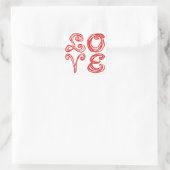 LOVE Word Art Fabric Font Red Letters  スクエアシール (バッグ)