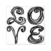 LOVE Word Art Fabric Font Red Letters セルフインキングスタンプ (デザイン)