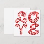 LOVE Word Art Fabric Font Red Letters ノートカード (正面/裏面)