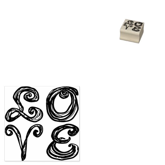 LOVE Word Art Fabric Font Red Letters ラバースタンプ (押印)
