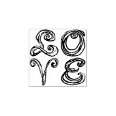 LOVE Word Art Fabric Font Red Letters ラバースタンプ (インプリント)