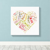 Love Word Cloud キャンバスプリント (インサイチュ (ウッドフロア))