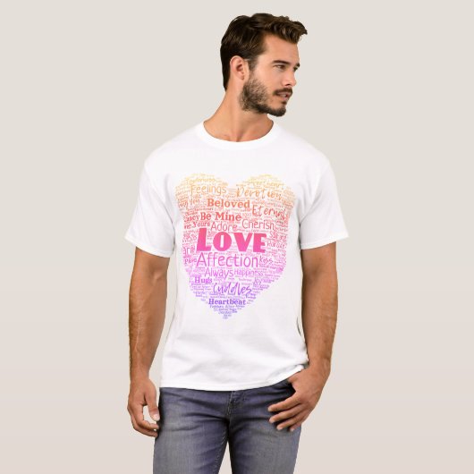 Love Word Cloud Tシャツ (正面フル)